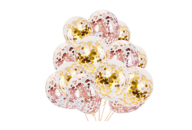globos de confeti dorados de 12 pulgadas