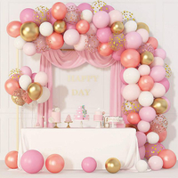 Guirnalda de globos rosa oro rosa blanco
